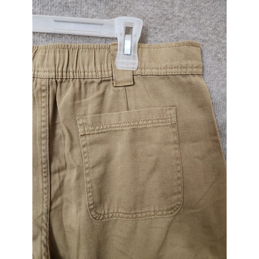 Old Navy Twill Barrel Cargo Pants Womens L Teakwood Brown Pleated Jogger NEW - Picture 9 of 12